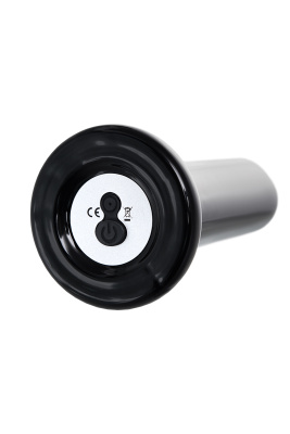 Sexus Glass - Стеклянный мини-вибратор, 10х2.7 см (черный)