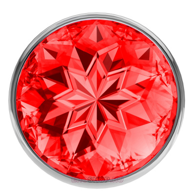 Анальная пробка из металла Diamond Sparkle Small, 7 см (красный) 