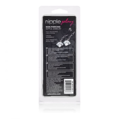 California Exotic Novelties Nipple Play - Регулируемые зажимы на соски с кристаллами, 12 см