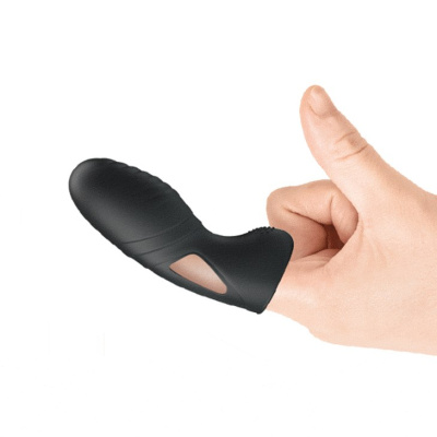 Baile Alan - Насадка на палец с вибрацией, 10х3 см (чёрный) 
