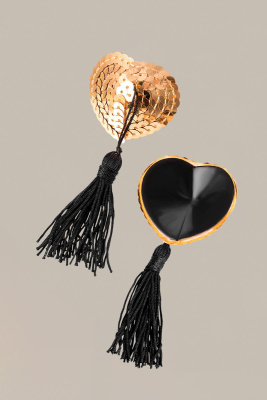 Золотистые пэстис Hearts With Tassels в форме сердец с кисточками, 11 см