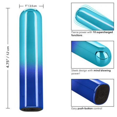 California Exotic Novelties Glam - Маленький вибратор для клитора с силой Wand, 12 см (голубой) 