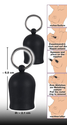 Помпы для сосков Black Velvets Nipple Sucker от компании Orion, 6.8х2.1 см (чёрный)