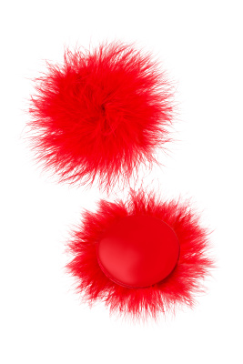 Erolanta Cyndi соблазнительные круглые пэстис с пухом, 5 см (красный)