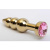 4sexdream - Анальная золотистая ёлочка со стразом, 11.2 см (розовый) 