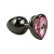 4sexdream чёрная анальная пробка с кристаллом в форме сердца, 8х3.5 см (розовый) 