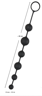 ORION - Анальная цепочка из 6 шариков различного диаметра (черный)