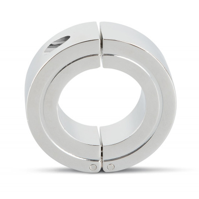 Rebel Lockable Ball Stretcher - запираемое эрекционное кольцо для мошонки, 3.8 см (серебристый) 