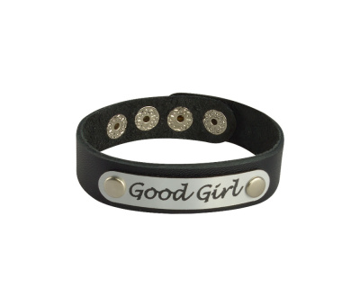 Sitabella Good Girl - кожаный браслет на кнопках, 22 см (чёрный)