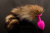 Анальная пробка из силикона с хвостом енота, 6 см (розовый) 