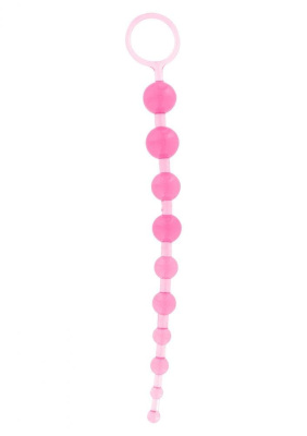 Thai Toy Beads - Анальные шарики на жесткой связке, 25 см (розовый)