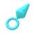 Анальная пробка с кольцом Candy Plug M  6,5 см (голубой) 