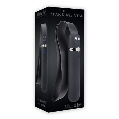 Spank Me Vibe - Многоскоростной вибратор с кожаным ремешком, 18х3 см (черный)