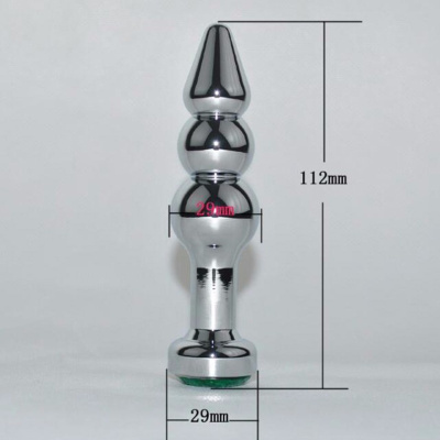 4sexdream серебристая металлическая анальная пробка ёлочка с кристаллом в основании, 11.2х2.9 см (фиолетовый) 