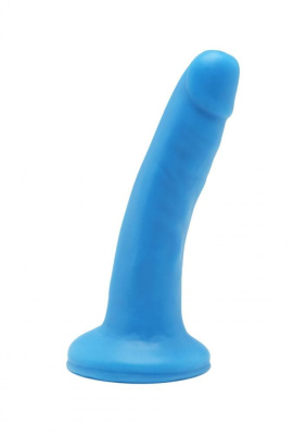 Гладкий фаллоимитатор с присоской Happy Dicks - 15 см (голубой)