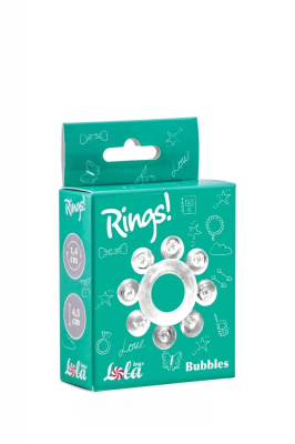 Эрекционное кольцо со стимулирующими шариками Bubbles - Lola Toys, 4.5 см (белый) 