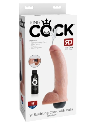 King Cock 9 -Фаллоимитатор с функцией семяизвержения, 22,9 см (телесный)