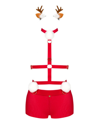 Obsessive Ms Reindy Set - Кокетливый костюм для ролевых игр, XS/S (красный)