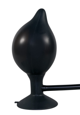 Втулка анальная с грушей Silikon Pump Plug, 15 см (чёрный) 