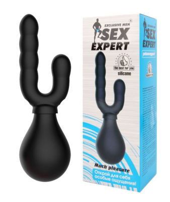 Душ для анальной гигиены Sex Expert, 12х2.2 см (чёрный)