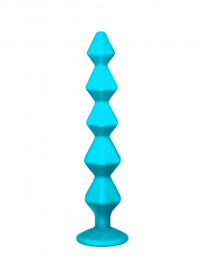 Lola Games Emotions Buddy Turquoise силиконовая анальная цепочка с кристаллом в основании, 17.7х4.1 см (бирюзовый)