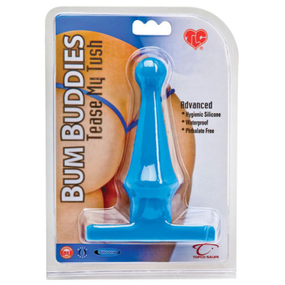 Bum Buddies Tease My Tush Advanced Silicone Anal Plug - анальная пробка, 14.5х4.3 см (голубой) 