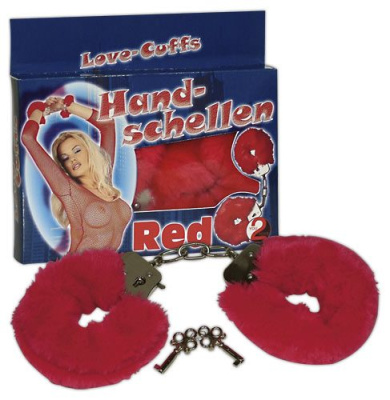 Наручники для интимных игр с мехом Love Cuffs от Orion (красный)