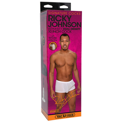 Doc Johnson Signature Cocks Ricky Johnson - реалистичный фаллоимитатор со съемной присоской, 26х5.1 см (коричневый)