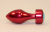 4sexdream красная металлическая анальная пробка со стразом в основании, 7.8х2.9 см (голубой) 