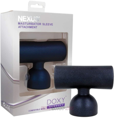 Doxy Number 3 Masturbator Sleeve Attachment - Насадка-мастурбатор, 12х4 см (чёрный)