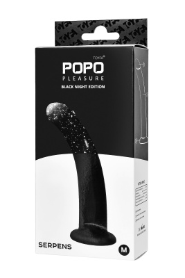 POPO Pleasure by TOYFA Serpens - Анальный фаллоимитатор с изгибом, 16,5 см (черный)