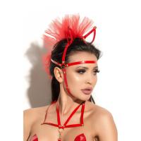Me Seduce Queen of hearts Allure - Открытая маска с ушками, One Size (красный)