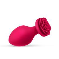 Viva Rose Toys - силиконовая анальная пробка с розой в основании, 8.3х3.5 см (розовый)