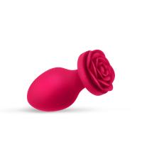 Viva Rose Toys - силиконовая анальная пробка с розой в основании, 7х3 см (розовый)