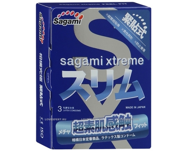 Sagami Xtreme Feel Fit 3D - Презервативы, 3 шт