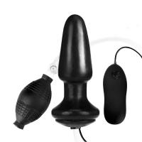Lux Fetish Inflatable Vibrating Butt Plug - Надувная вибрирующая анальная пробка, 10.2х3.8 см