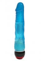4sexdream мультискоростной вибратор реалистик, 22.5х4 см (голубой)