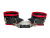 БДСМ Арсенал наручники из эко-кожи, 31 см (чёрный с красным)