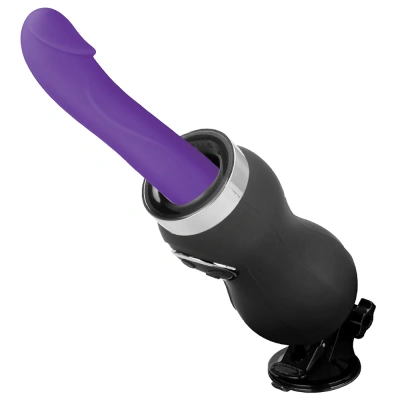 Lux Fetish Thrusting Compact Sex Machine with Remote - Портативная секс-машина на радиоуправлении, 18.4х 3.8 см (черный) 