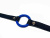 BDSM Арсенал кожаный кляп с кольцом, 4.5 см (синий)