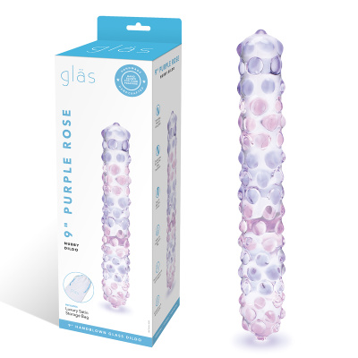Glas-PURPLE ROSE 9" - Стеклянный двойной фаллоимитатор, 20.3х3.5 см