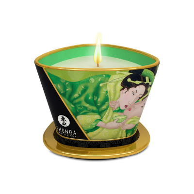 Shunga Massage Candle - Ароматизированная свечка для массажа, 170 мл  (зелёный чай)