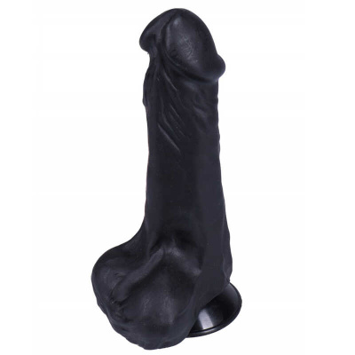 Джага-Джага - Вибромассажер гелевый с присоской №26, 19,5х5 см (черный)