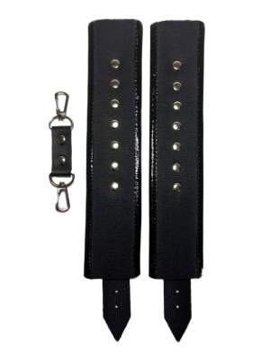 БДСМ Арсенал наручники из эко-кожи, 31 см (чёрный)