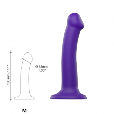 Strap-On-Me Dildo Dual Density Semi-Realistic Bendable Violet M - Фаллоимитатор, 18х3.3 см (фиолетовый)