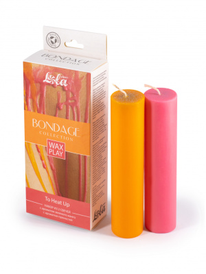 Lola Games набор из 2 свечей  Wax Play Bondage To Heat Up, 2 шт (розовая и оранжевая)