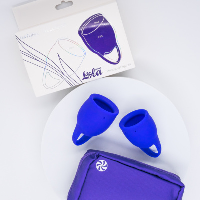 Lola Games Natural Wellness Iris - Набор из 2 менструальных чаш 15 мл и 20 мл (синий)