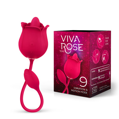 Viva Rose Toys - виброяйцо и стимулятор клитора с язычком, 33.5х2.8 см (розовый)