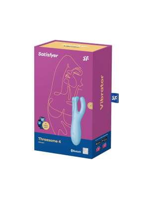Satisfyer Threesome 4 вибратор для стимуляции клитора и сосков, 14х5.6 см (голубой) 