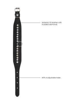 Diamond Studded Ankle Cuffs - Бондаж на ноги, 34 см (черный)